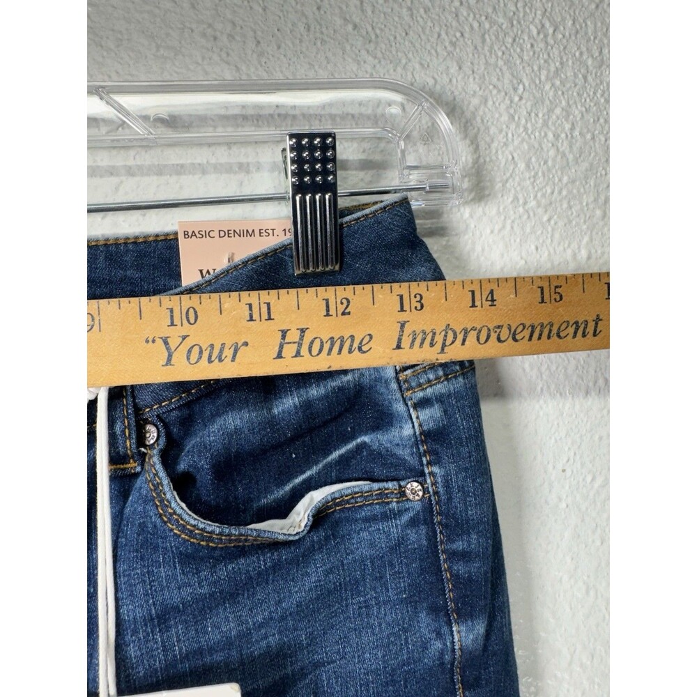 Wax Jean High Rise Denim Skinny Jeans Dark Blue Wash Ripped Distressed Sz 1/25 - Picture 11 of 16
